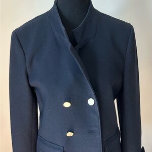 Ann Taylor Double Breasted Blazer Navy Blue